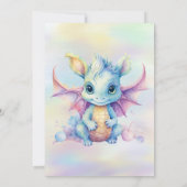Pastel Niedlich Dragon Girl Geburtstagsparty Einladung (Rückseite)