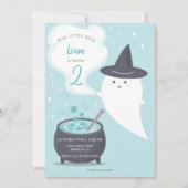 Pastel Niedlich Hexe Ghost Halloween Geburtstag Einladung (Vorderseite)