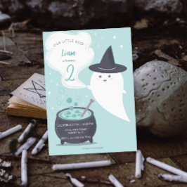Pastel Niedlich Hexe Ghost Halloween Geburtstag Einladung