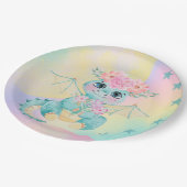 Pastel Niedlich Little Dragon Geburtstag/Babydusch Pappteller (Schrägansicht)