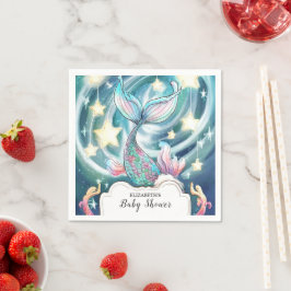 Pastel Niedlich Mermaid Babydusche Serviette