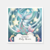 Pastel Niedlich Mermaid Babydusche Serviette (Vorderseite)