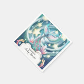 Pastel Niedlich Mermaid Babydusche Serviette (Ecke)