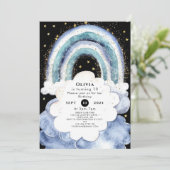 Pastel Niedlich Rainbow Geburtstag Einladung (Stehend Vorderseite)