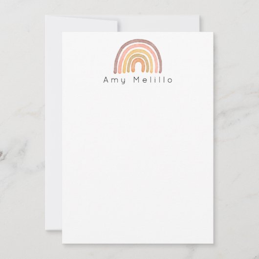 Pastel Niedlich Rainbow Personalisiert Stationery Mitteilungskarte (Vorderseite)