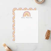 Pastel Niedlich Rainbow Personalisiert Stationery Mitteilungskarte (Vorderseite/Rückseite Beispiel)
