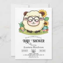 Pastel Niedlich Sheep Baby Dusche