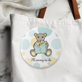 Pastel Niedlich Teddy Bear Baby Shower Mommy-to-be Button