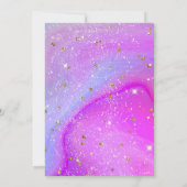 Pastel Niedlich Unicorn Girl Einladung (Rückseite)