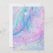 Pastel Niedlich Unicorn Girl Einladung (Rückseite)