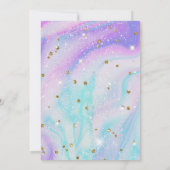 Pastel Niedlich Unicorn Girl Einladung (Rückseite)