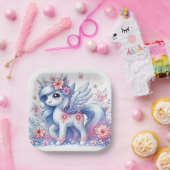 Pastel Niedlich Unicorn Kinderdusche Pappteller (Party)