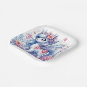 Pastel Niedlich Unicorn Kinderdusche Pappteller (Gewinkelt)