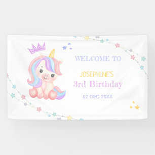 Pastel Niedlich Unicorum Magischer Tag Geburtstag Banner
