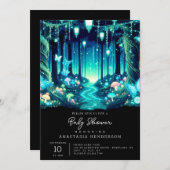 Pastel Niedlich verzaubert Forest Baby Shower Einladung (Vorne/Hinten)