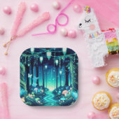 Pastel Niedlich verzaubert Forest Baby Shower Pappteller (Party)
