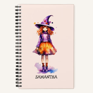 Pastel Niedlich Witch Girl - Halloween Ästhetik (2 Notizblock