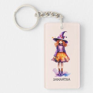 Pastel Niedlich Witch Girl - Halloween Ästhetik (2 Schlüsselanhänger