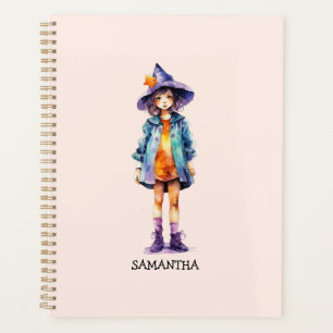Pastel Niedlich Witch Girl Halloween Ästhetik Planer