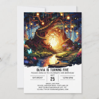 Pastel Niedlich Woodland Digital Geburtstag Einladung