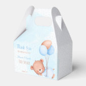 Pastel niedlicher Teddybär mit Ballons Babydusche Geschenkschachtel (Vorderseite)