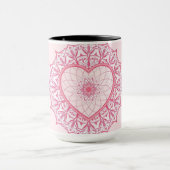 Pastel Nostalgia Pink Heart Mandala Aesthetic Tasse (Zentrum)
