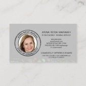 *~* Pastel NOTARY FOTO Pen Feather Signieren Agent Visitenkarte (Rückseite)