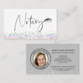 *~* Pastel NOTARY FOTO Pen Feather Signieren Agent Visitenkarte (Vorne/Hinten)