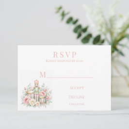 Pastel-Nussknacker-Weihnachtshochzeit RSVP Karte