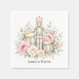 Pastel-Nussknacker-Weihnachtshochzeit Serviette