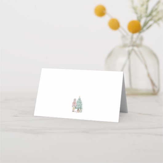 Pastel Nutcracker Baby Dusche Platzkarte (Rückseite)