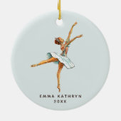Pastel Nutcracker Ballet Personalisiert Ballerina Keramik Ornament (Hinten)