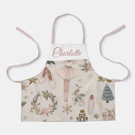 Pastel Nutcracker Ballet Personalized Kids Apron Schürze (Vorderseite)