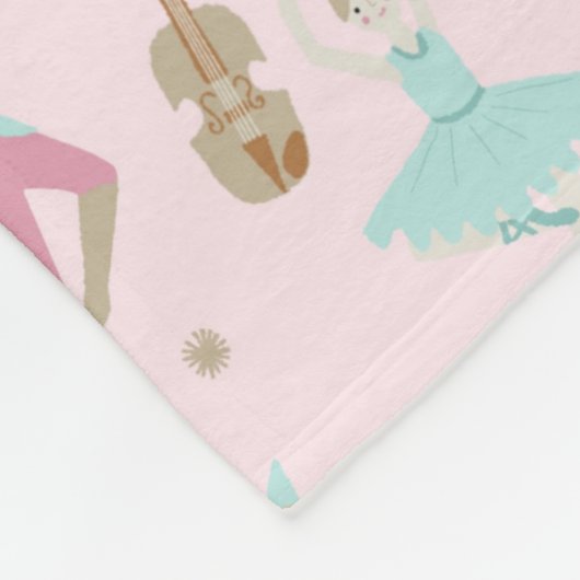 Pastel Nutcracker Ballett Rosa Fleece Blanken (Ecke)