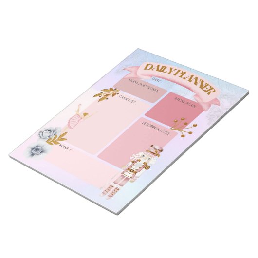 Pastel Nutcracker Daily Planner Notizblock (angewinkelt)