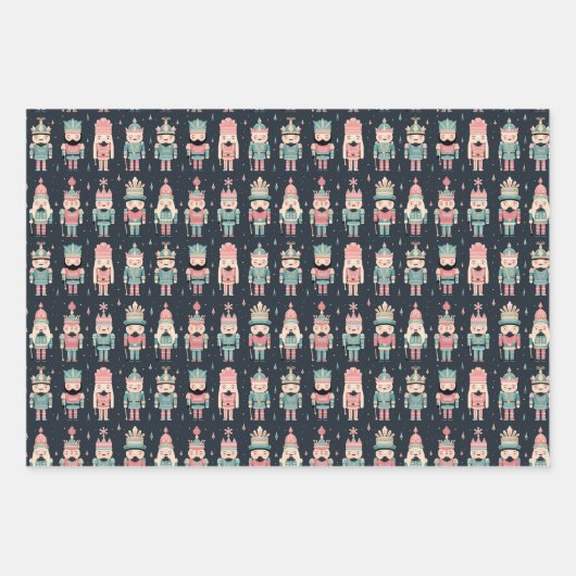 Pastel Nutcracker Geschenkpapier Set (Vorderseite)