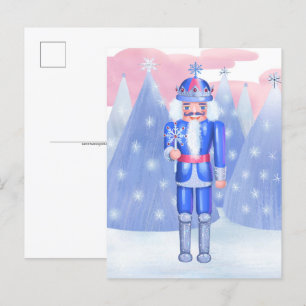 Pastel Nutcracker Snowflake King Postkarte