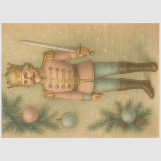 Pastel Nutcracker Soldier Christmas Decoupage Seidenpapier (Vorderseite)