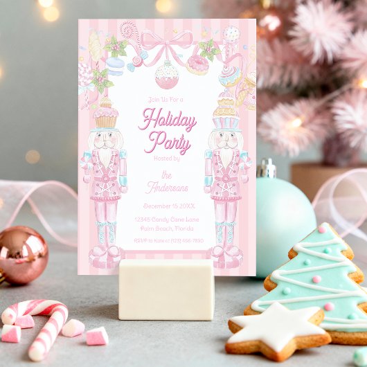 Pastel Nutcracker Sweet Holiday Treats Party Einladung