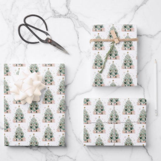 Pastel Nutcracker Weihnachten Geschenkpapier Set (Vorderseite)