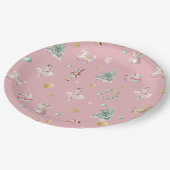 Pastel Nutcracker Weihnachtsfeier Pappteller (Schrägansicht)