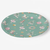 Pastel Nutcracker Weihnachtsfeier Pappteller (Schrägansicht)