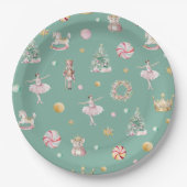 Pastel Nutcracker Weihnachtsfeier Pappteller (Vorderseite)