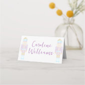 Pastel Nutcracker Weihnachtsfeier Platzkarte (Vorderseite)