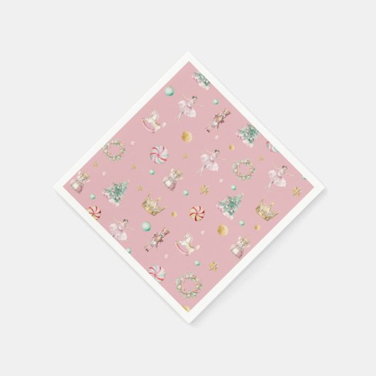 Pastel Nutcracker Weihnachtsfeier Serviette (Ecke)