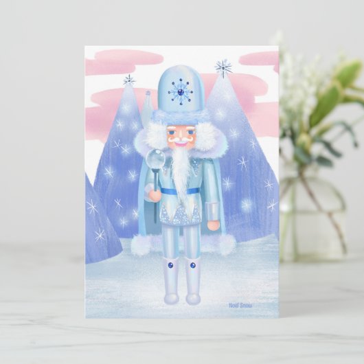 Pastel Nutcracker Winter King DIY Blank Einladung (Stehend Vorderseite)