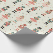 Pastel Nutcrackers und Ballerinas Geschenkpapier (Ecke)