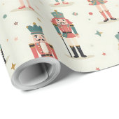 Pastel Nutcrackers und Ballerinas Geschenkpapier (Rolleneckpunkt)