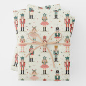 Pastel Nutcrackers und Ballerinas Geschenkpapier Set (Beispiel)