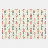 Pastel Nutcrackers und Ballerinas Geschenkpapier Set (Vorderseite)